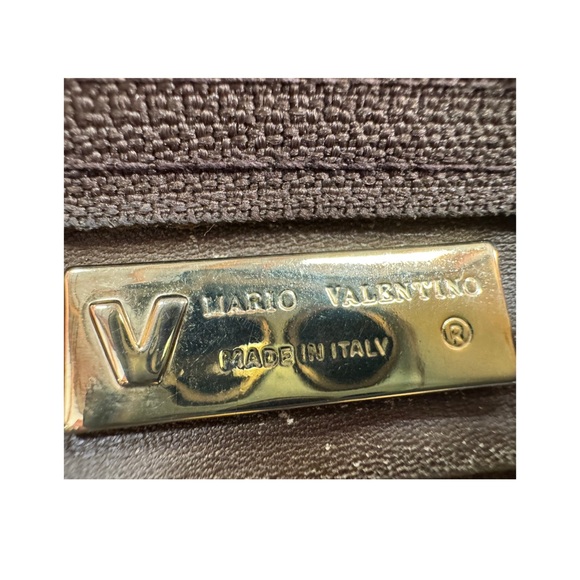 Valentino Brown Patterned satchel Handbag with V Logo - Picture 5 of 9